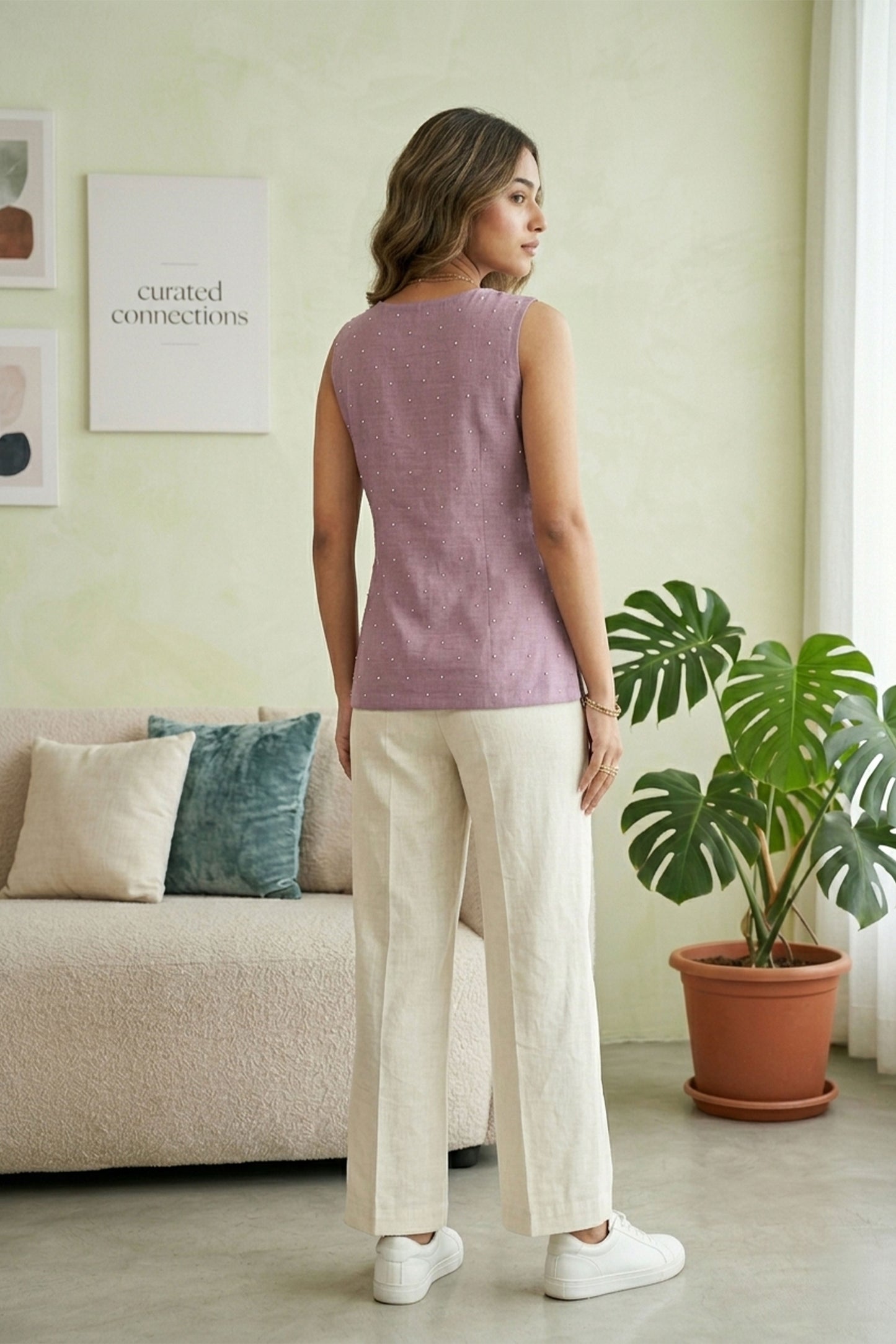 Purple Linen Kurti