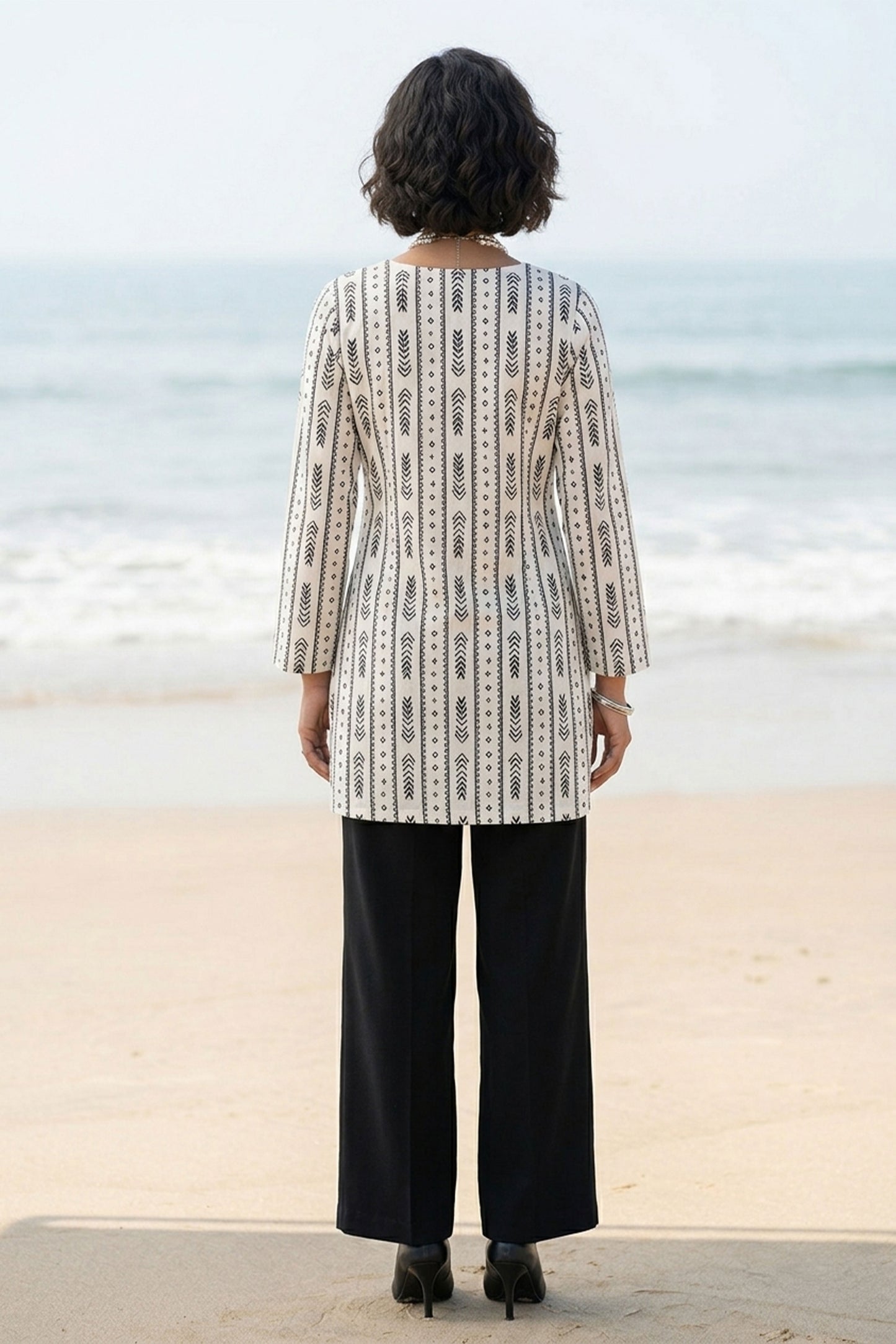 Black & White Geometric Kurti