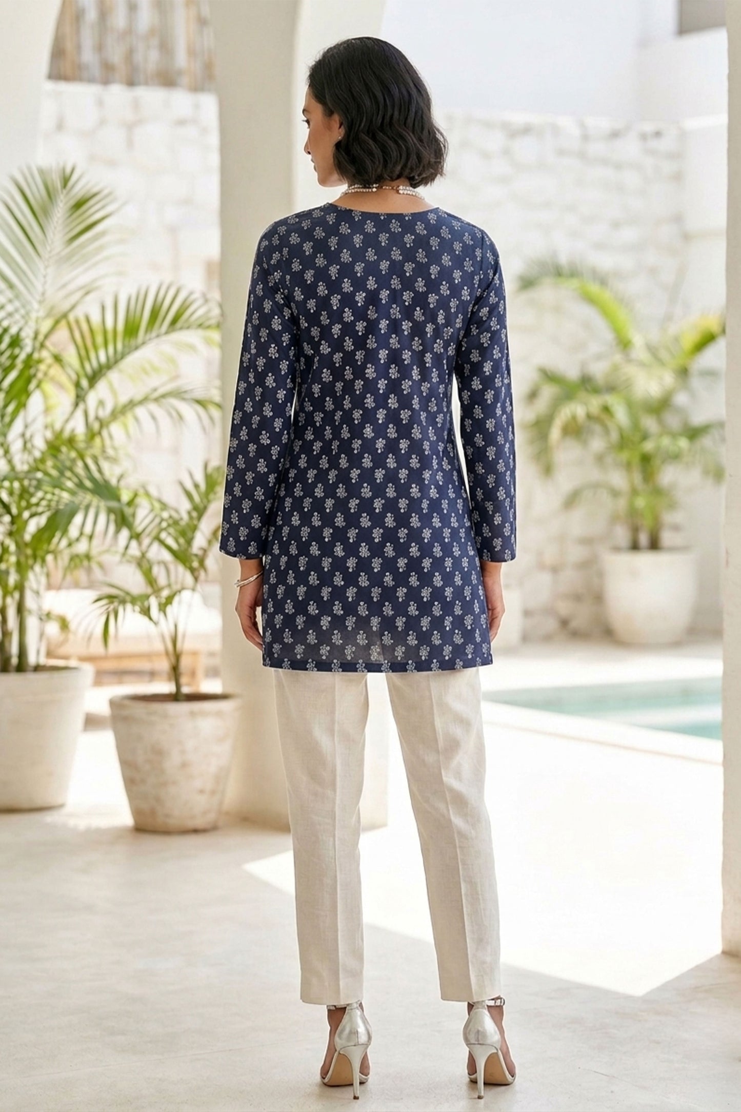 Indigo Floral Kurti