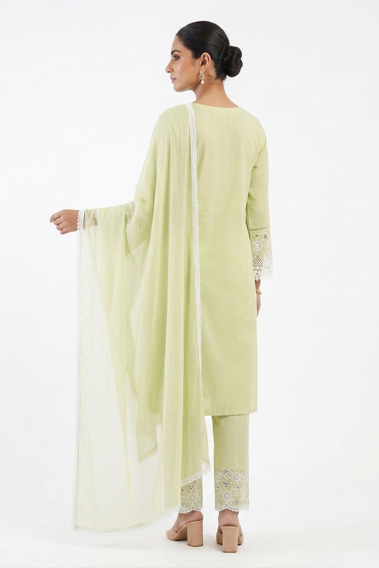 Floral Cutwork Co-ord Set with Dupatta