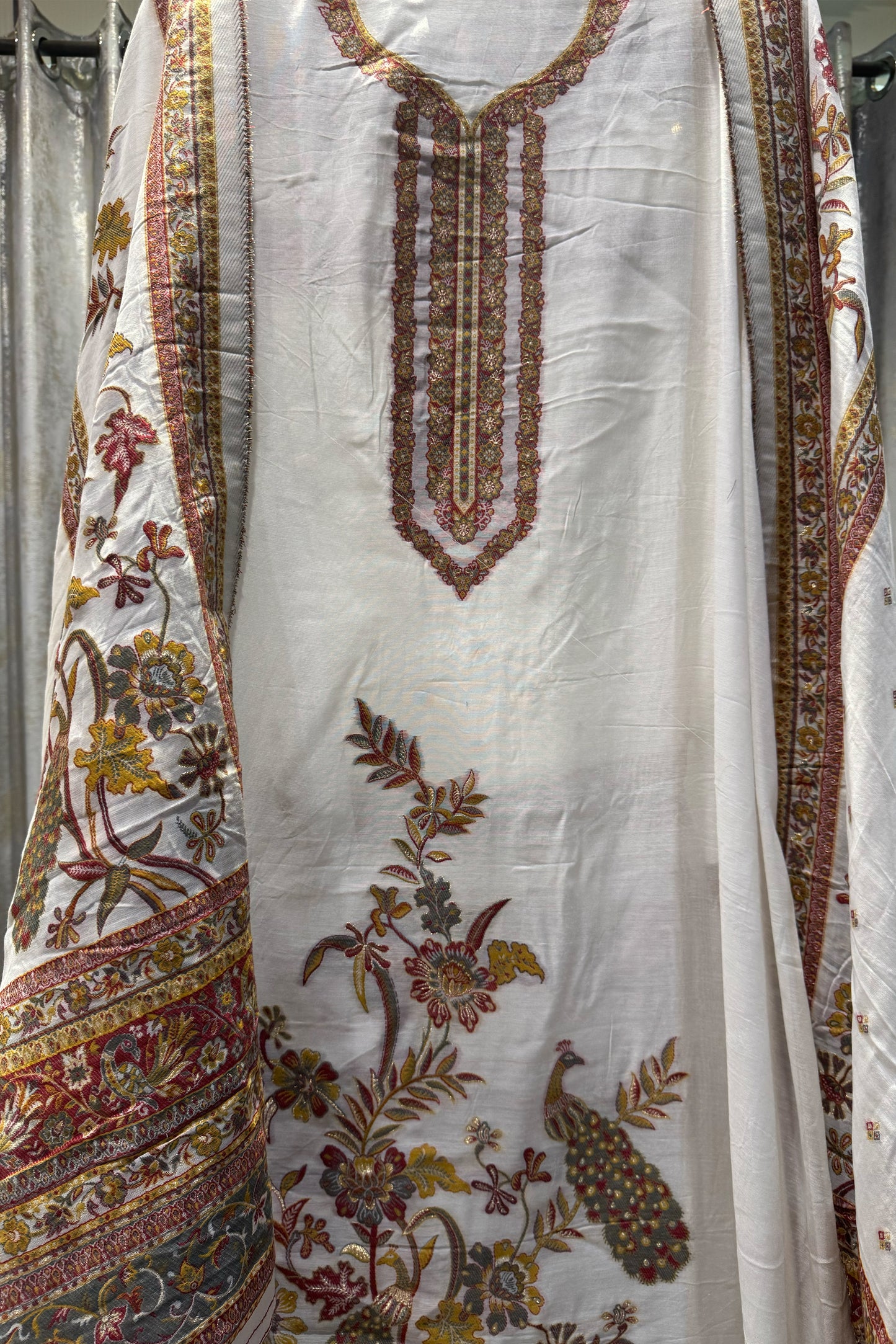 Chanderi Unstitched Woven Suit set