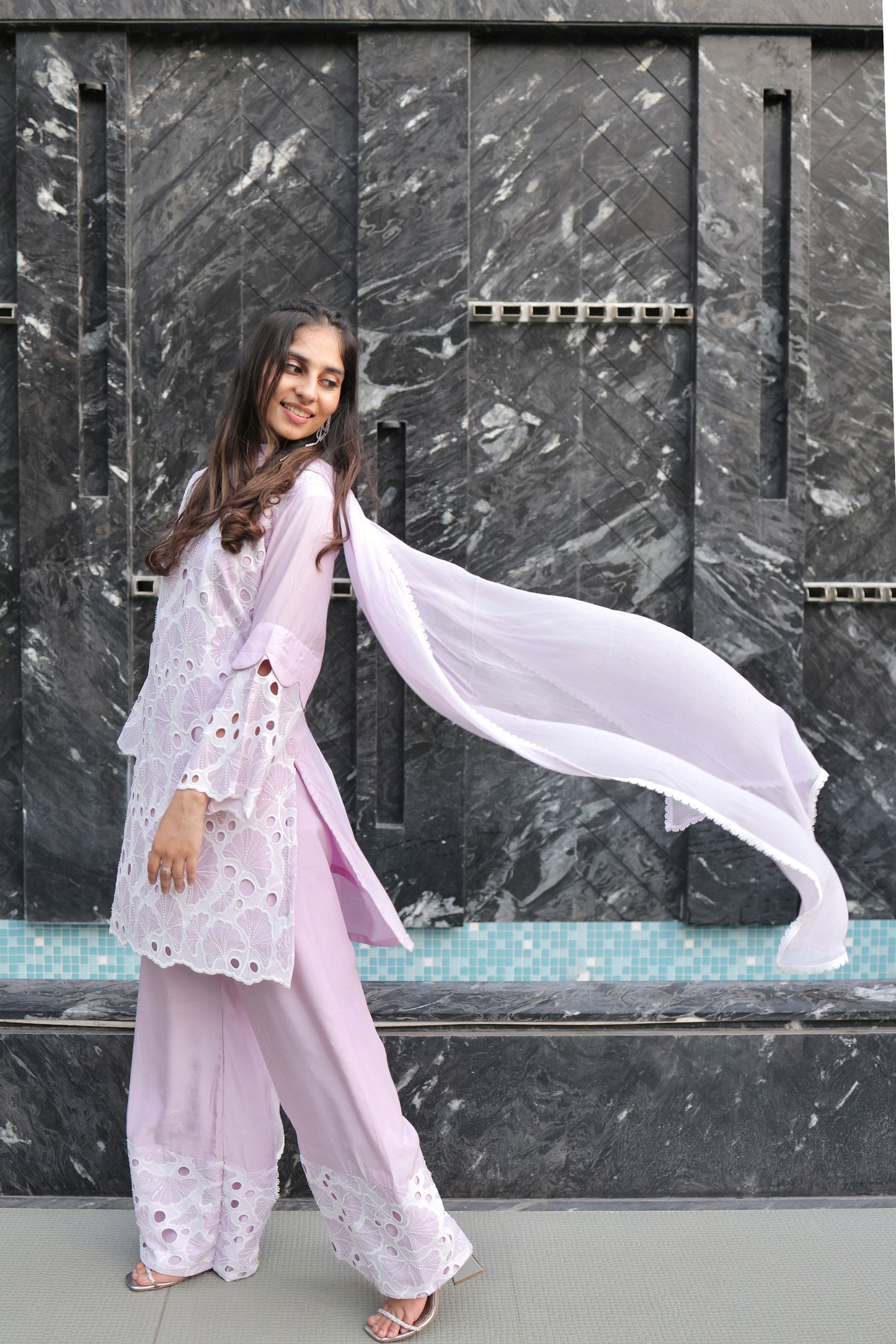 Lilac Cutwork Suit Set