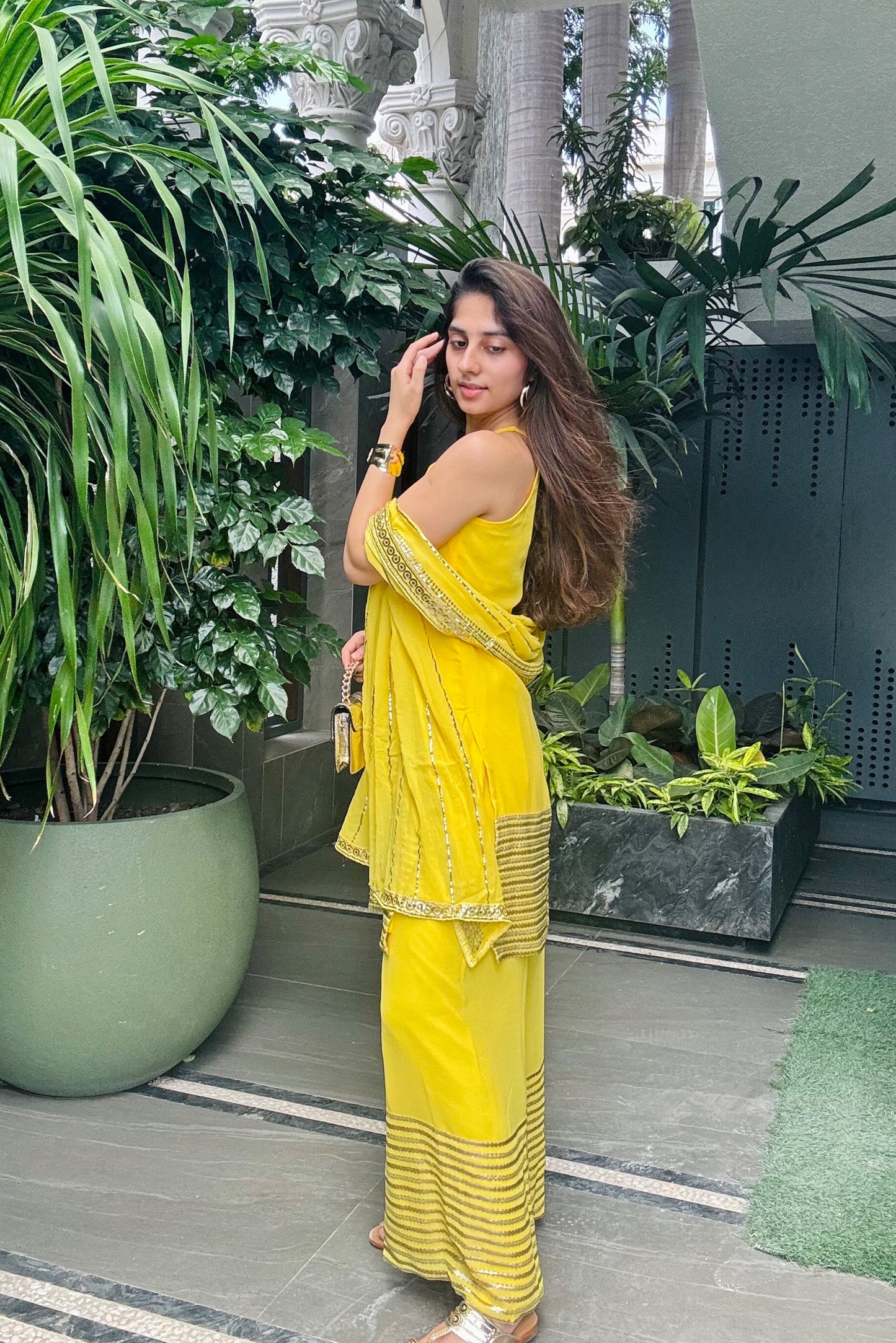 Foil Embroidered Georgette Suit