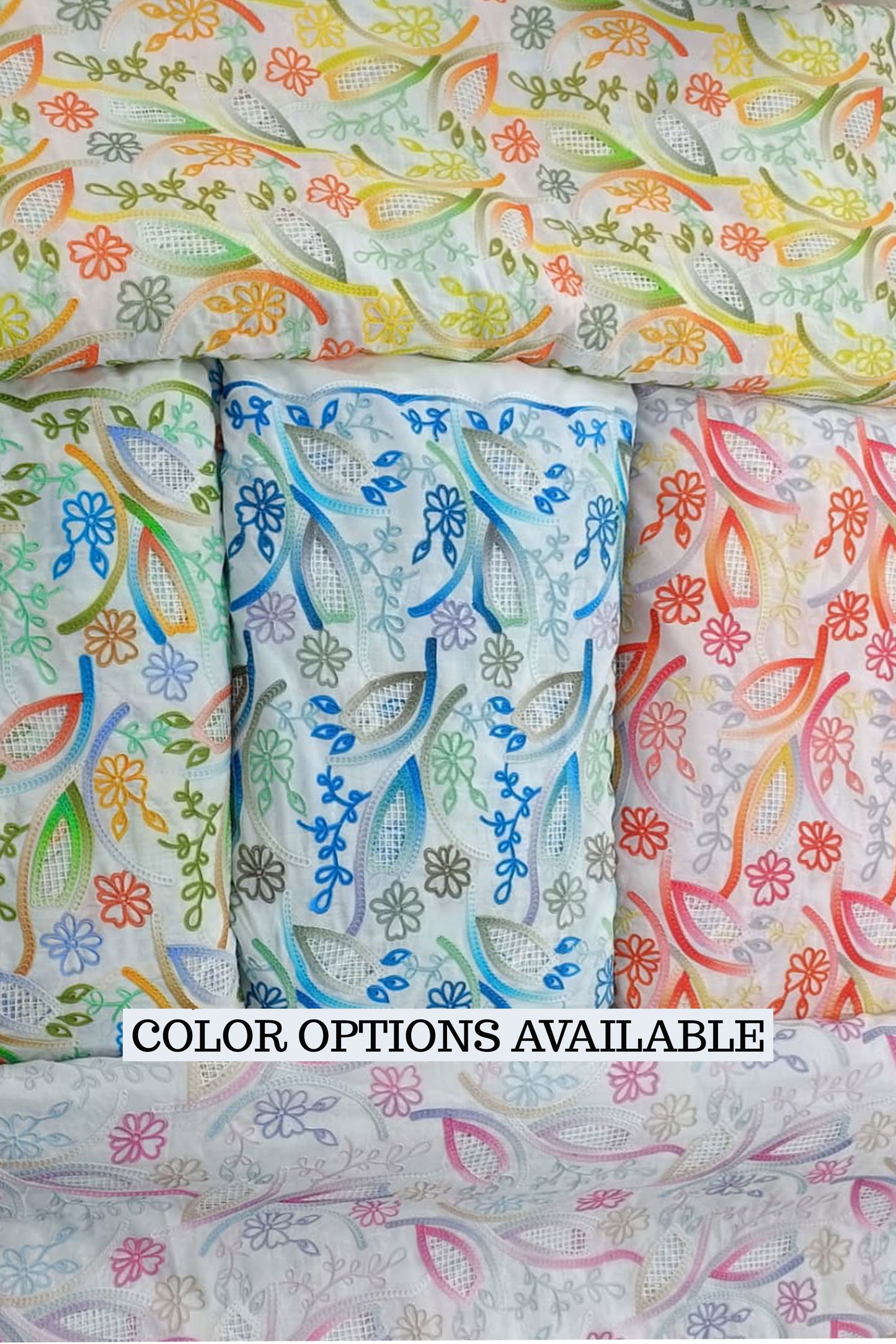 Blue Abstract Cutwork Suit Set