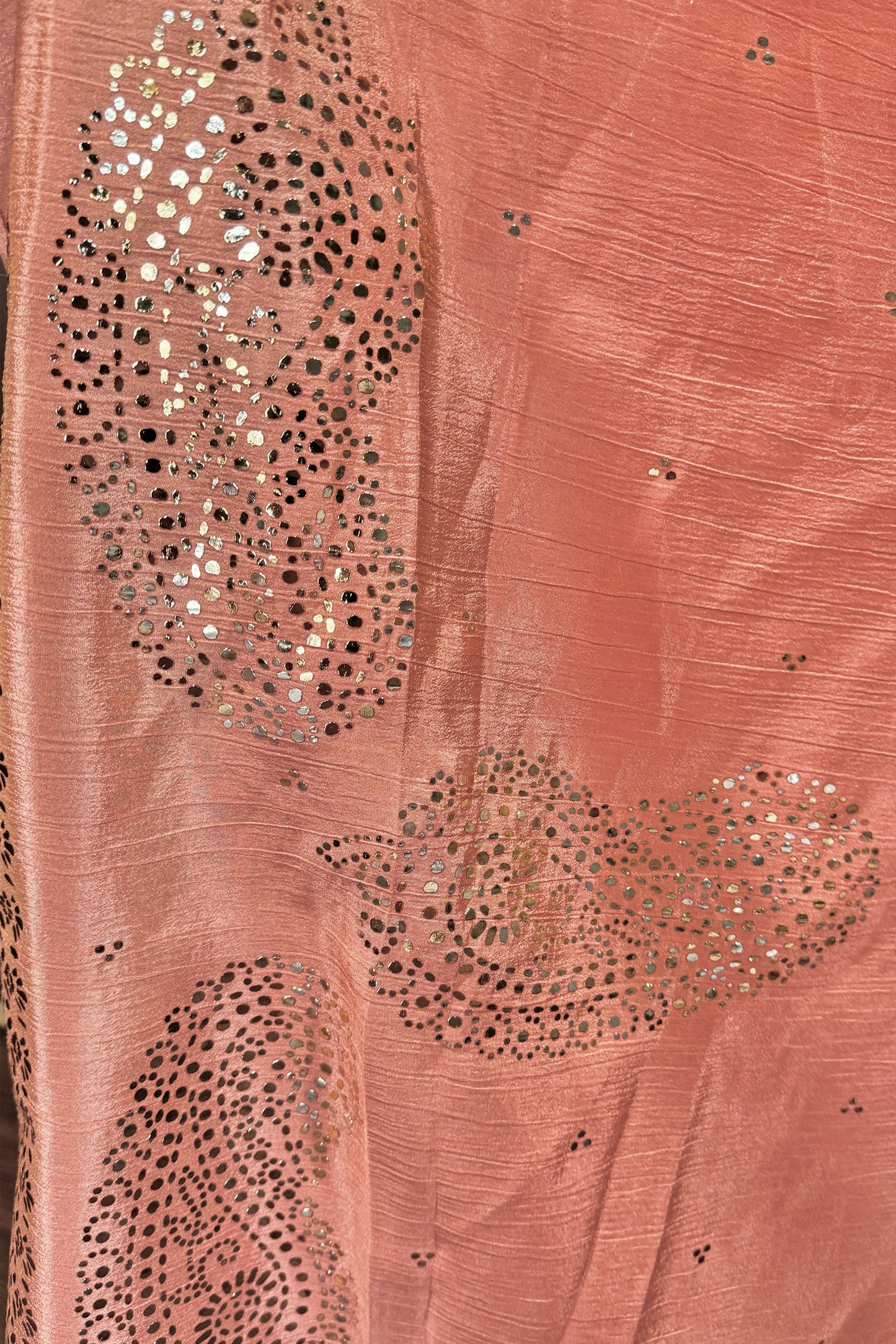 Pure Crushed Tissue Pitha Work Unstitched Suit Set