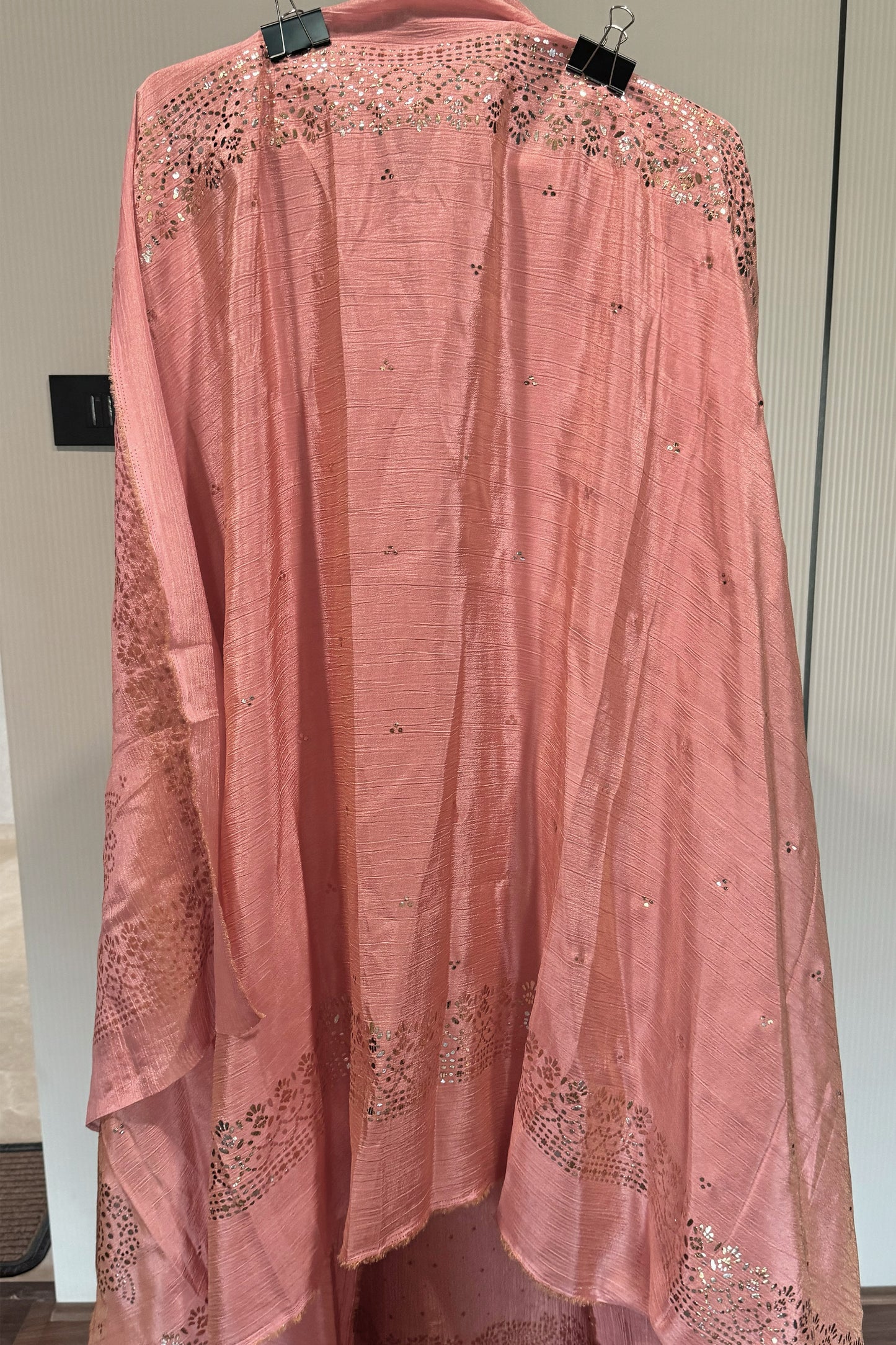 Pure Crushed Tissue Pitha Work Unstitched Suit Set