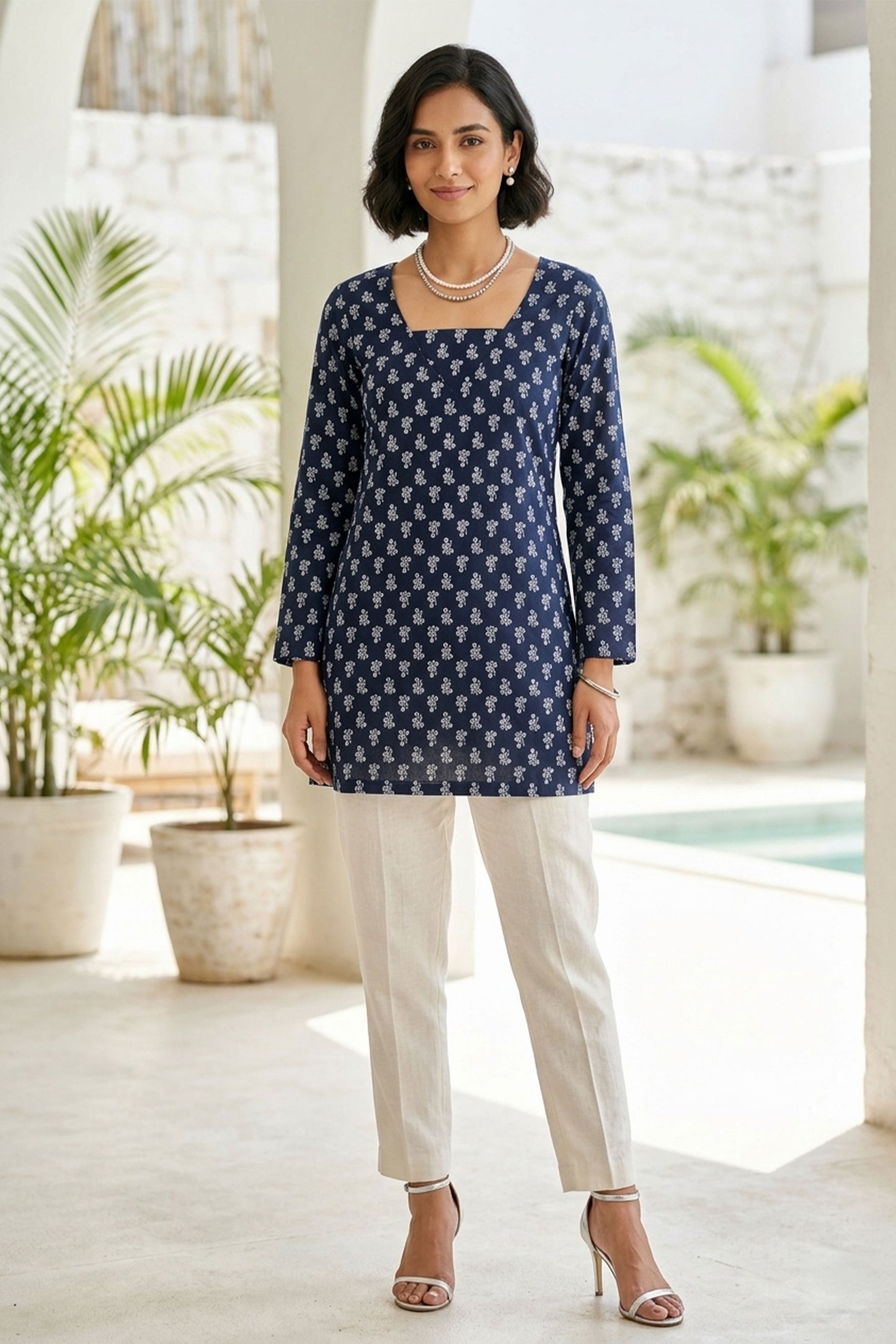 Indigo Floral Kurti