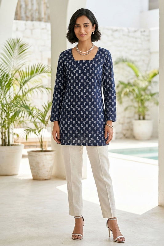 Indigo Floral Kurti