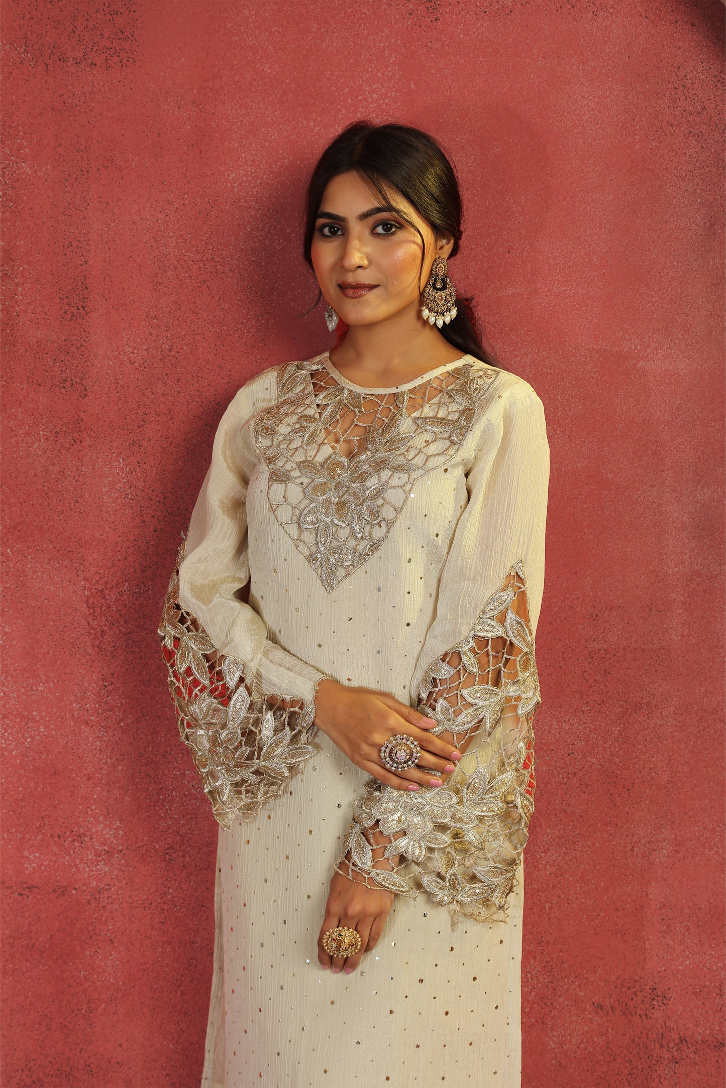 Pitha Cutwork tissue coord set