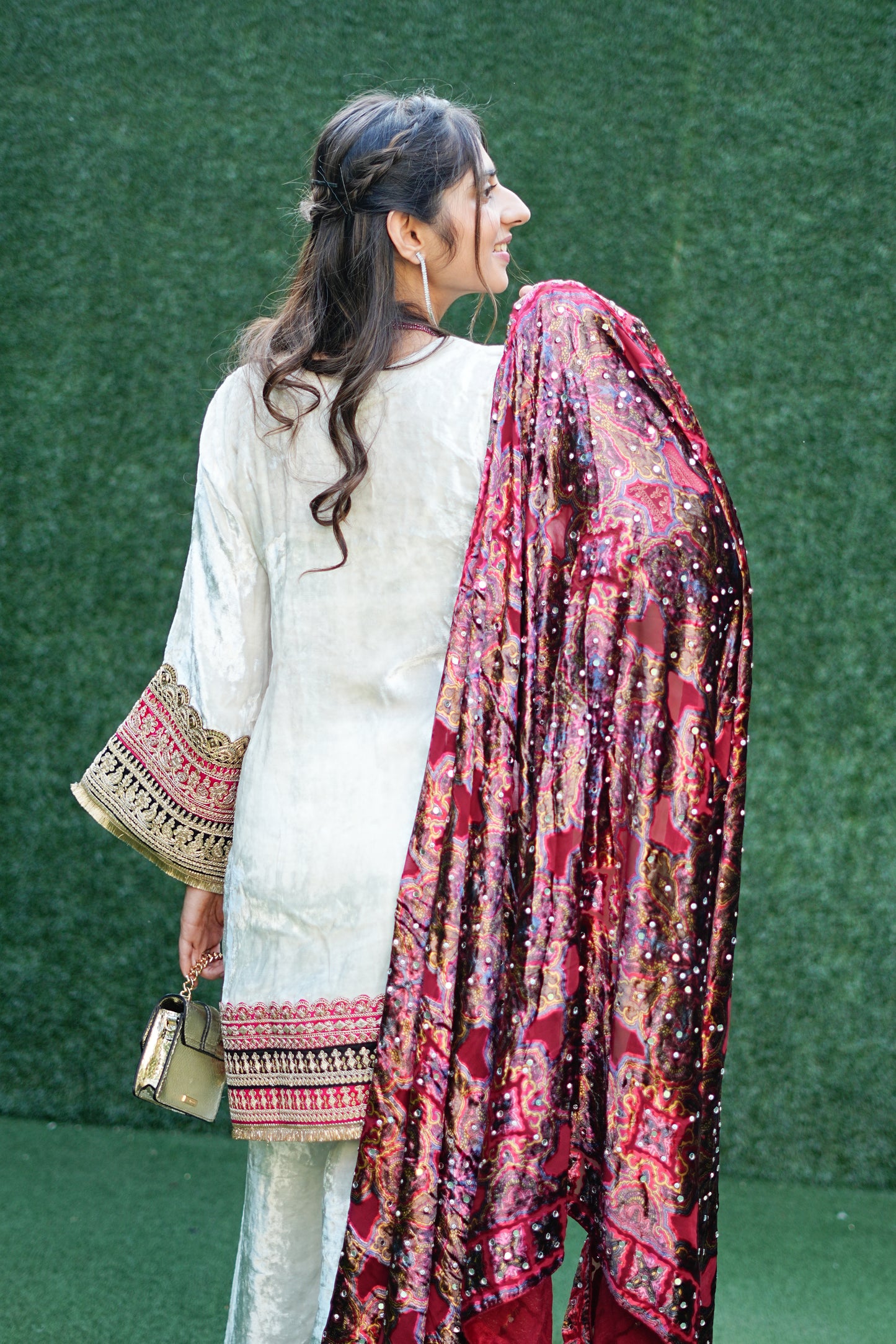 Velvet Brasso Mirror Work Dupatta