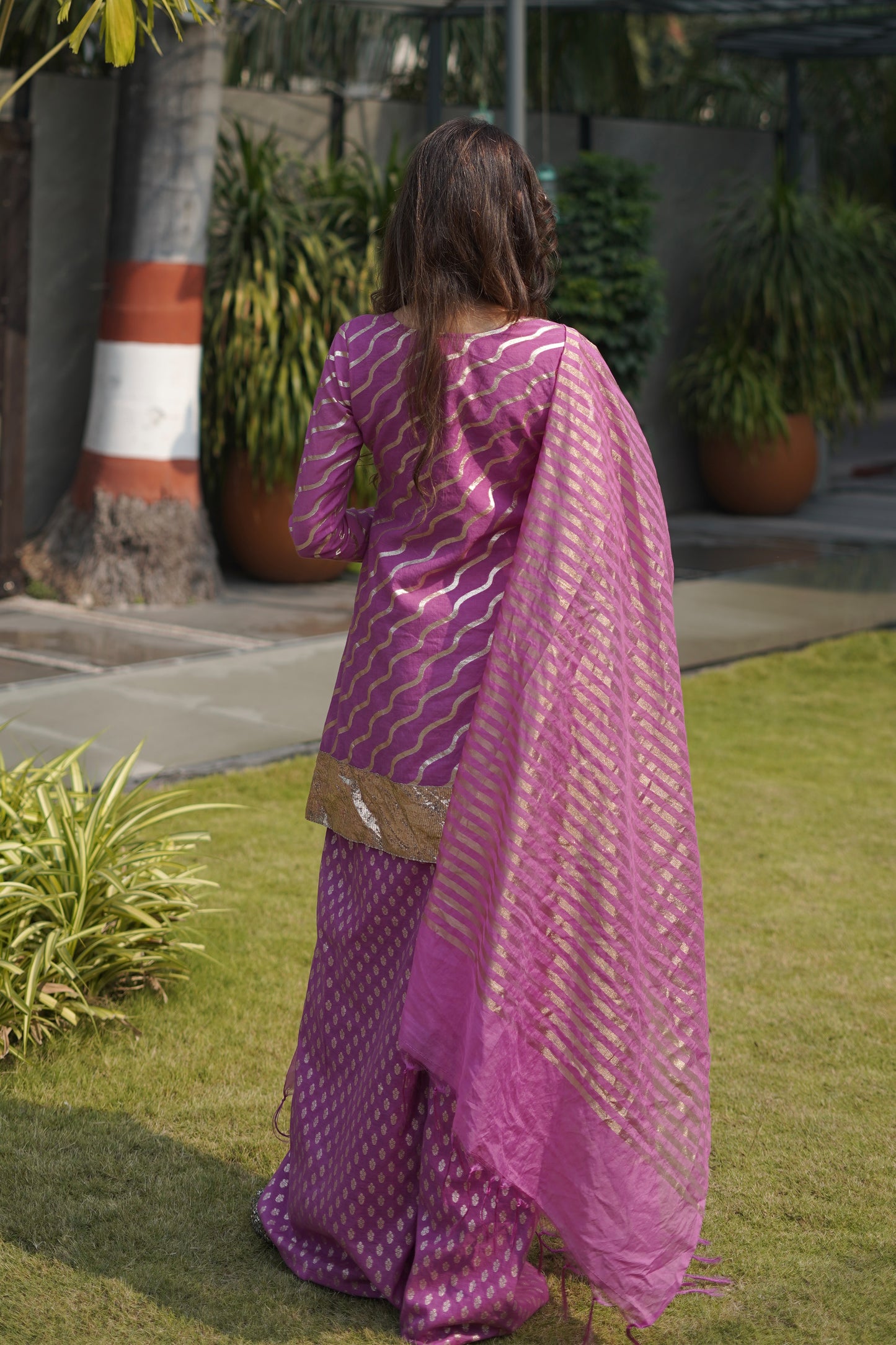 Leheriya Chanderi Suit Set