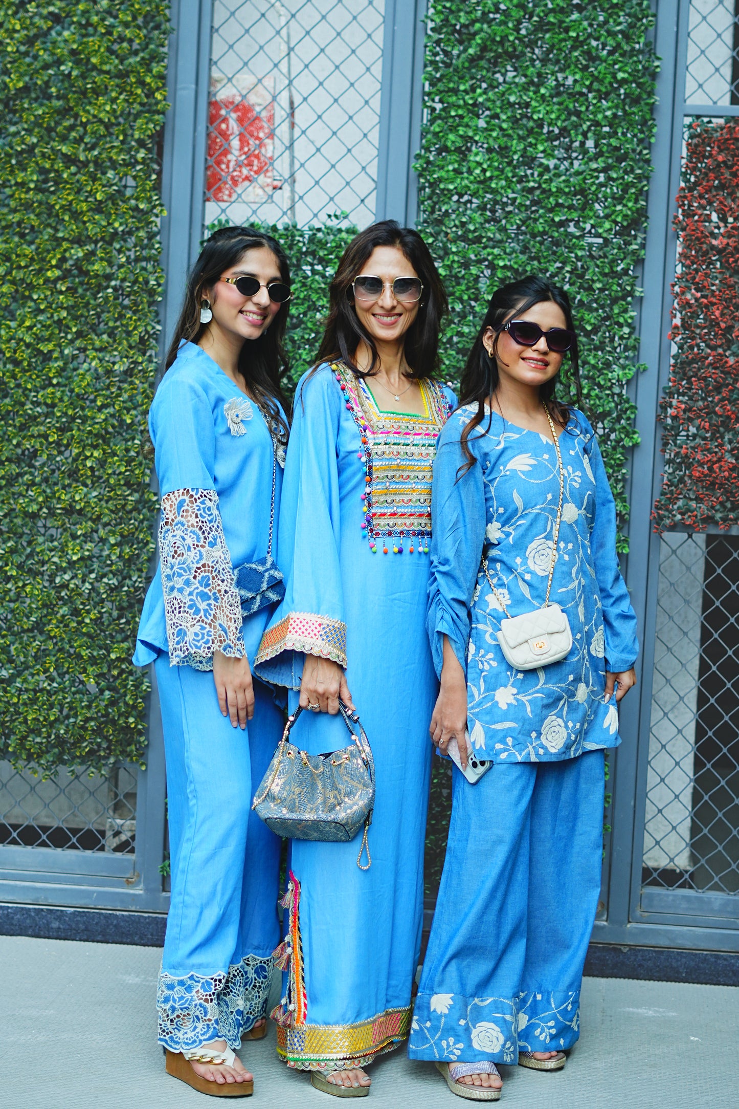 Embellished Straight Fit Long Denim Dress