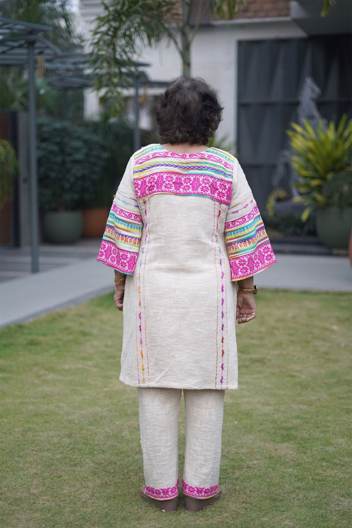 Multicolored Jute Coord Set