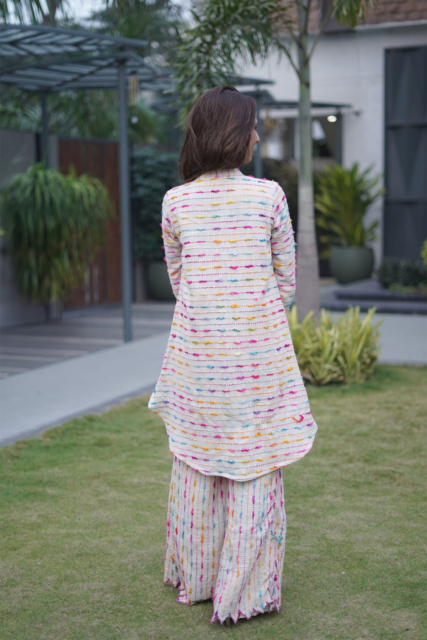 Multicolor Threadwork on Jute- 2 Piece Set