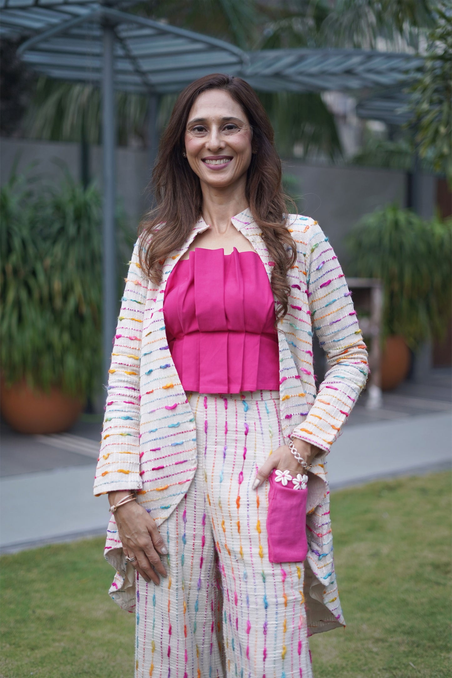Multicolor Threadwork on Jute- 2 Piece Set