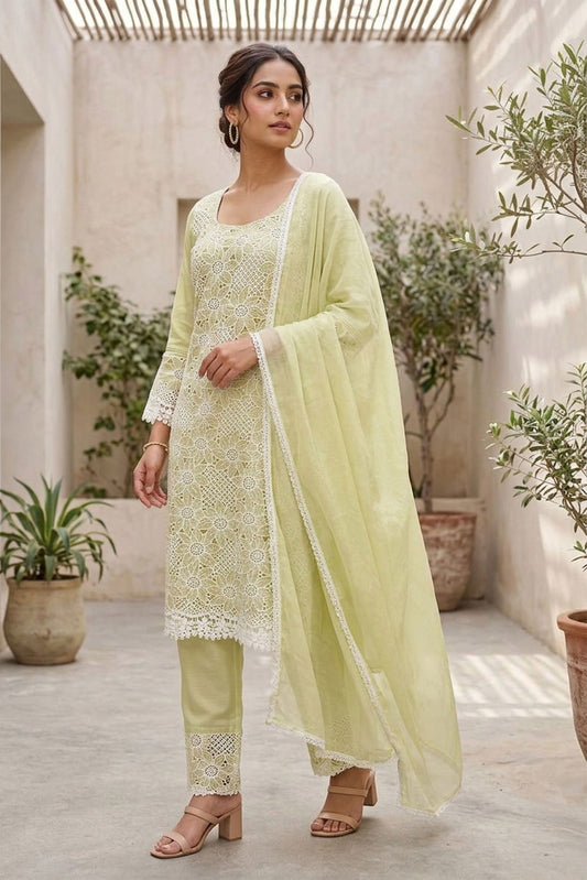 Floral Cutwork Co-ord Set with Dupatta